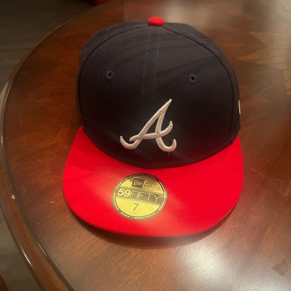 Custom Braves hat (burned bib)